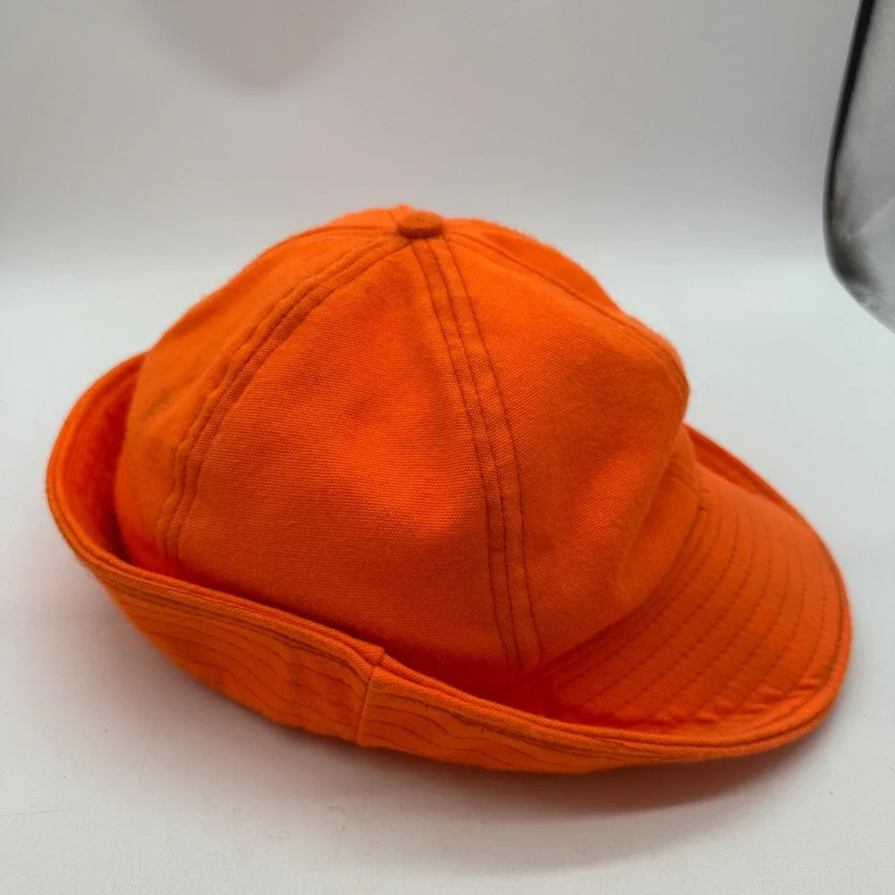 LL Bean Vintage Blaze Orange Thinsulate Hunting Jones Hat Ear Flaps Mens Large